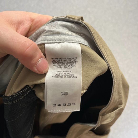 Mountain Hardwear Pants Mens 32x29 Brown Cargo Nylon Outdoor Hiking Straight - Picture 10 of 11